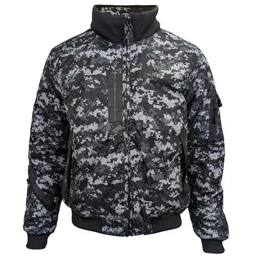 Location Clothing Men’s Mod Bomber Jacket – Windproof Military Inspired Styled Coat with Quilted Lining & Removable Goggle Hood
