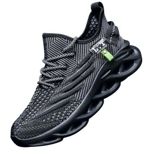 UROMGV Men's Trainers Walking Slip On Running Sports Shoes Sneakers Tennis Gym Athletic Fitness Outdoor Jogging Travel Lightweight Breathable