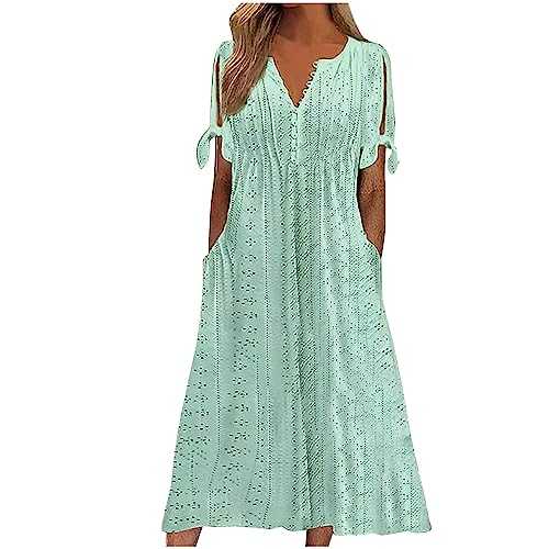 Boho Dresses for Women UK Sale Clearance, Vintage Summer Loose Short Sleeve Beach Swing Dress Ladies Bohemian Floral Print Tunic Dress