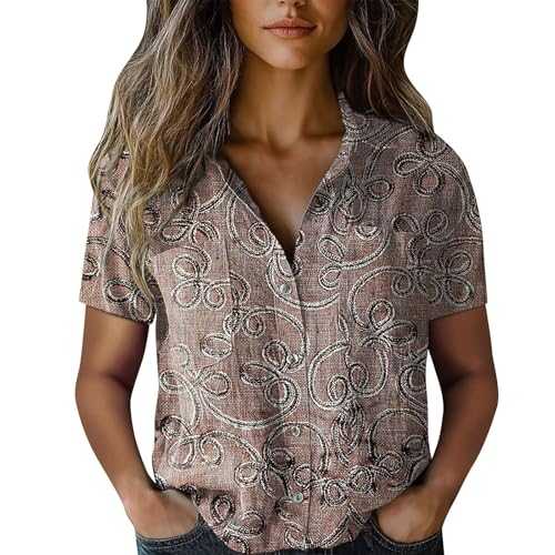 Ladies Linen Tops Black Cotton Linen Summer Tshirts Clearance Women Cotton Shirt Printed Fashion Down Shirts Casual Top Short Sleeve Blouse