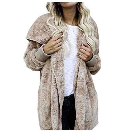 HOOUDO Teddy Coats for Women Faux Fur Oversized Jackets Outwear Coat with Pockets Sale Clearance Long Sleeve Overcoat Gifts Warm Cardigans Teddy Fleece Winter Jacket