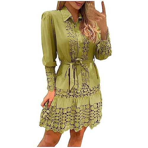 AMhomely Womens Dresses Summer Vintage Round Neck Loose Short Sleeve Swing Sundress Ladies Boho High Waist Tunic Dress Ruffle Layered Dress Bridesmaid Dresses