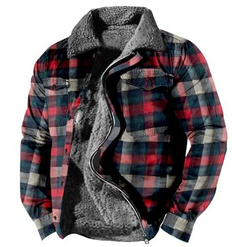 HANXIULIN Plush Jacket Oversize Warm Lined Fleece Coat Men's Wool Coat Long Warm Lined Bubble Fleece Jacket Cardigan Coat Puffer Jacket Transition, darkblue, L