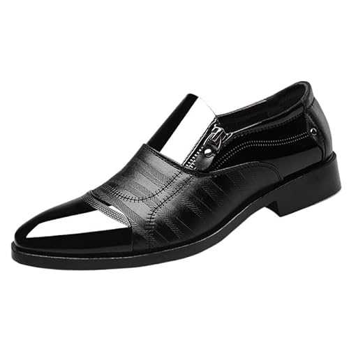 Brown Dress Oxford for Men Men's Invisible Height Increasing Elevator Shoes - Black Premium Leather Slip-on Lightweight Formal Dress Loafers