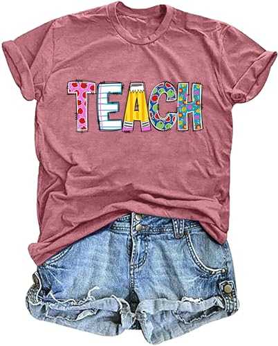 ELDPS Women's Funny Teacher T-Shirts: Cute Teach Life Tees & Gifts