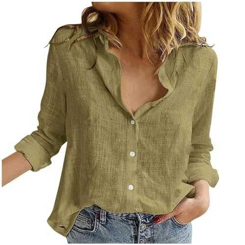 WILLBEST Women Casual Trendy Striped V-Neck Long Sleeve Chiffon Tops Loose Fitting Tunic Blouse Tops Button Down Dress Shirt
