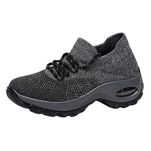 Running Shoes Womens Trainers Walking Shoes Lace Up Athletic Sneakers Ladies Breathable Mesh Sports Shoes Lightweight Non Slip Fitness Jogging Outdoor Trainers
