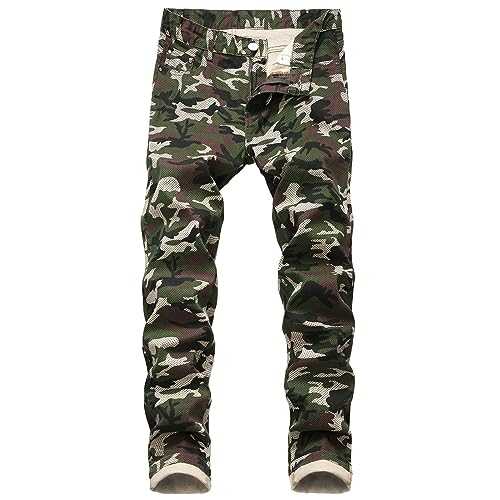 Bauzuoyo Men's Jumpsuit Trousers, Camouflage Outdoor Pocket Casual Trousers, Multiple Pockets, Large Size, Casual Trousers, Lavender Trousers, Stretch Jogging Bottoms, Training Trousers, Outdoor