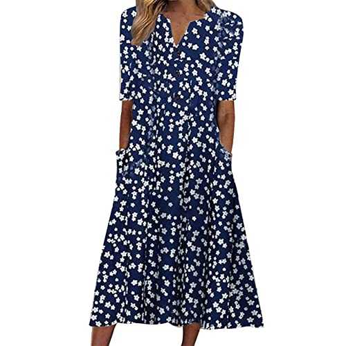 AMDOLE Dress Women Women Fashion Gradient Print Dresses V Neck Strap Cold Slouder Dress Splice Loose Party Dress Holiday Dress Womens Long Sundresses