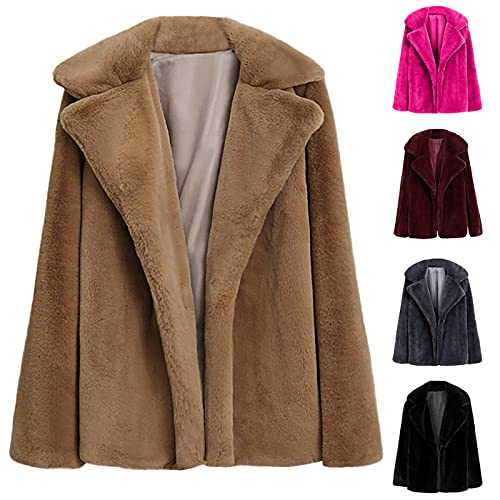 Women Faux Fur Shaggy CoatsSuper Ladies Winter Warm Outerwear Fleece Teddy Jacket
