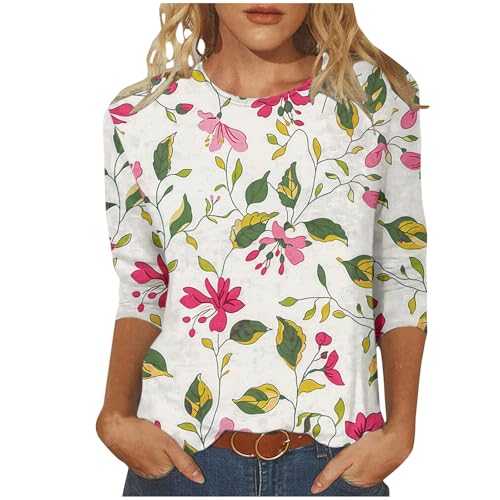 Womens Casual Tops Comfy Solid Sensation Tops Crew Neck Print Shirts Women Summer Tops Dressy Casual Classic Shirts Breathable Lightweight Loose Blouse Graphic Streetwear for Any Occasion