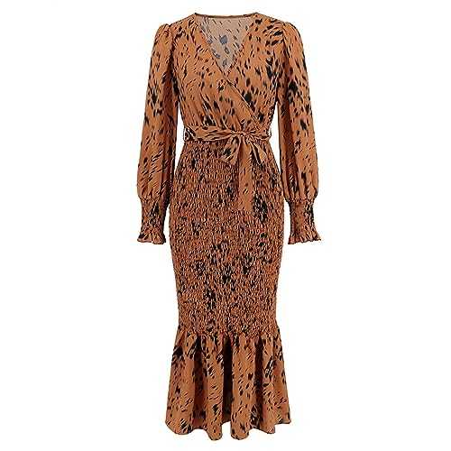 Lightning Deals of Today Shirt Dresses for Women UK Xmas Print Dress Ladies Clothes Size 16 Royal Blue Summer Dresses for Women Mature Womens Dresses Today Clearance Prime Only