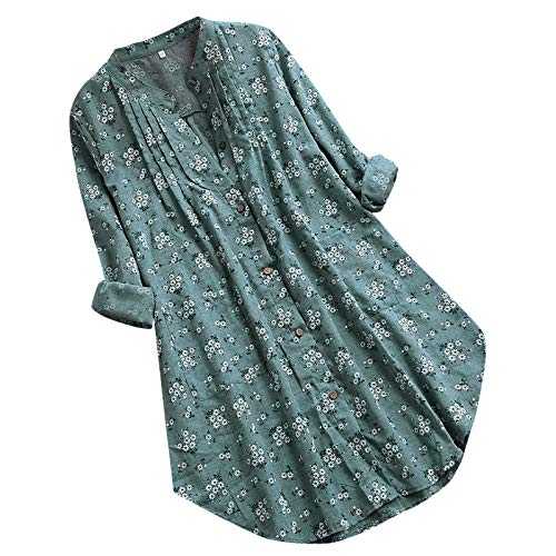 AMhomely Womens Casual Long/Short Sleeve Tops Loose Pleated Tunic Shirts Ladies Summer Henley Shirts Casual T-Shirt Short Sleeve O-Neck Sweatshirt Tops Blouse UK Size S-5XL