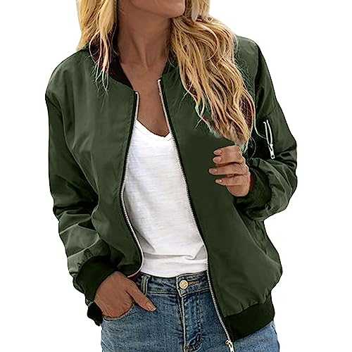 Pursuit-W Jackets for Women UK Utility Jacket Lightweight Summer Jacket Boyfriend Parka Cargo Jackets Plus Size Casual Military Anorak Jacket Transitional Jacket Stand-Up Collar More Pockets Coat