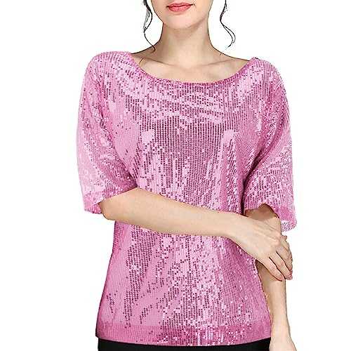 Sparkly Evening Tops Casual T Shirt for Women Party Top Tops Women Shirt Crop Coctail Women's Blouse Working Woman Shirts Fashion Naughty Slinky Top Fancy Dress