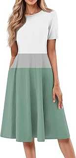 Summer Dresses for Women 2025 Midi Short Sleeve Round Neck Elegant Pleated with Side Pocket A Line Dress Leather Jacket Ladies Size 22/24 Polka Dot UK Navy Blue Weddings Knit Union Jack Womens