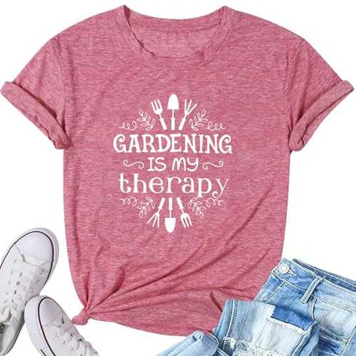 Gardening Shirts for Women Plants Lover Shirts T Shirt Life is Better in The Letter Print Graphic Shirt Tops
