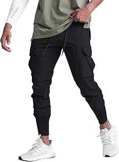 Suwangi Mens Joggers Sports Trousers Gym Sweatpants Slim Fit Running Trousers Lightweigh Tracksuit Bottoms Athletic Pants with Multi Pockets