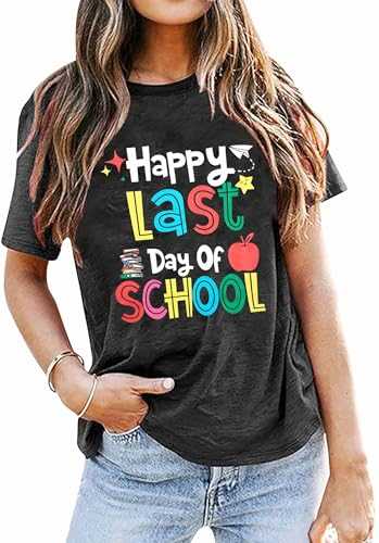 Last Day of School Teacher Shirt - Women Teacher Life Tshirt School Graduation Tee Summer Holiday Tops
