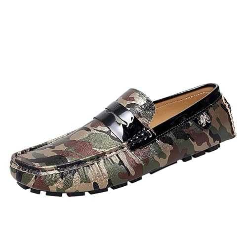 Men's Colorful Vegan Leather Loafers - Comfortable Driving Shoes, Lightweight Slip-On with Flat Heel for Outdoor & Wedding Wear