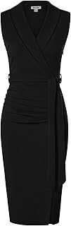 GRACE KARIN Women's Bodycon Dress Sleeveless Shawl V-Neck Wrap Midi Business Work Dresses with Belt for Cocktail Formal Party Office