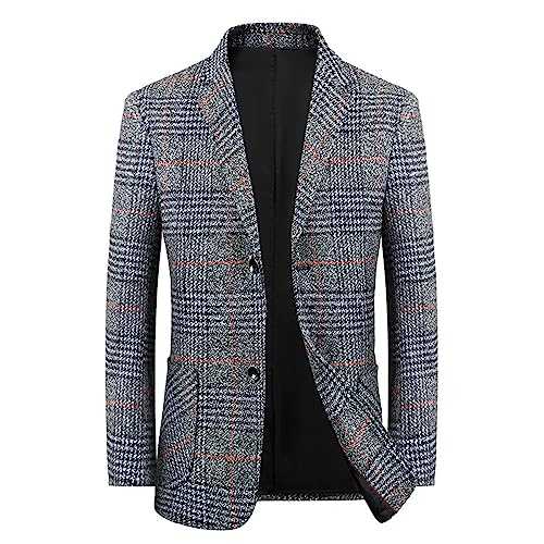 Men's Sporty Slim Fit Casual Blazer Regular Fit Suit Jacket for Everyday Business Wedding Party Button Placket Autumn Spring Men Modern Sweat Jacket