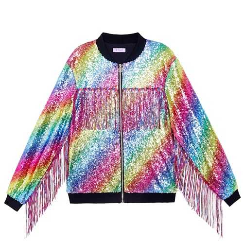 YIYI Mens Jacket Bomber Sequin Sparkly Varsity Tessel Glitter Jacket Male Party Shiny Outwear Coat Birthday Holiday Clothes