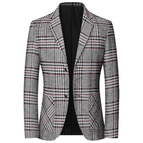Men's Suits Flax Long Sleeve Pockets Suit Single Breasted Pocket Suit Top Men's Coats Slim Fitted Business Suits Two Button Gentleman Blazer V Neck Suit