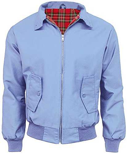 Mens Classic Vintage Scooter Harrington Bomber Jacket | Tartan Lined | Biker