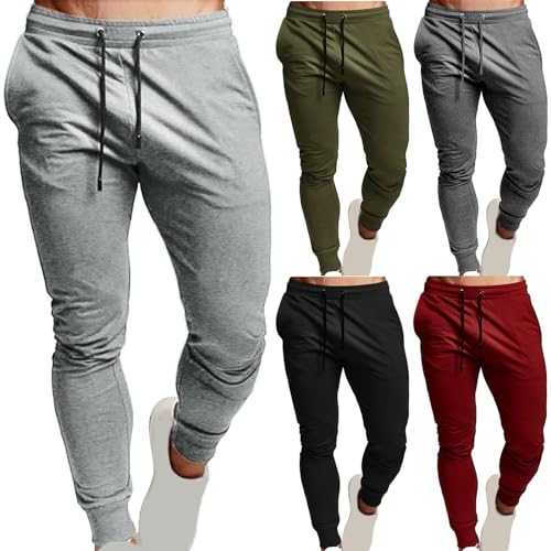 Tracksuit Bottoms Men Cotton Slim Fit Stretch Joggers for Men UK Flex & Versatile & Breathable Drawstring Elasticated Waist TrousersBlack Combat Trousers Parachute Pants Casual Trousers