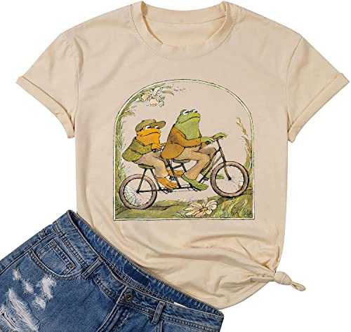 Frog Shirt for Women Classic Book T-Shirt Vintage Graphic Tee Tops Book Lovers Shirt Funny Teacher Shirt