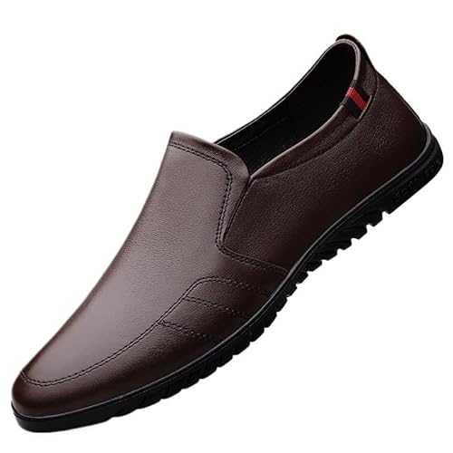 UOPYNE Men Oxford Shoes Vegan Leather Outdoor Slip-on Pointed Toe Prom Wedding Non Slip Casual