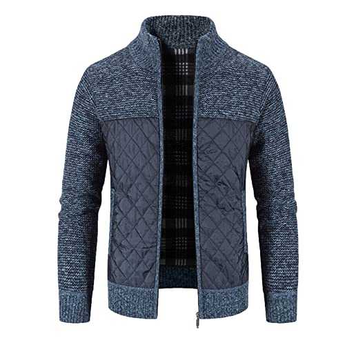 AMDOLE Casual Men Jackets Men'S Winter Solid Color Fashion Jacket, Long-Sleeved Plus Velvet Thick Hooded Sweater, Warm Cardigan Jacket Light Weight Mens Jacket
