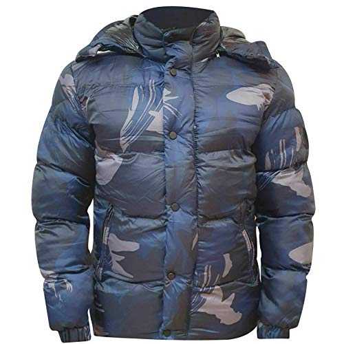 Men's Quilted Puffer Bubble Camouflage Bomber Heavy Padded Jacket