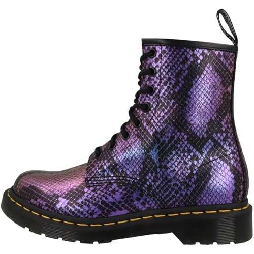 Women's 8 Eye Boot, Black/Blue Viper Croc Emboss, 5 UK