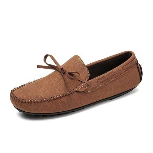 New Mens Loafers Suede Vegan Leather Moccasins Driving Loafers Anti-Slip Comfortable Resistant Fashion Slip On