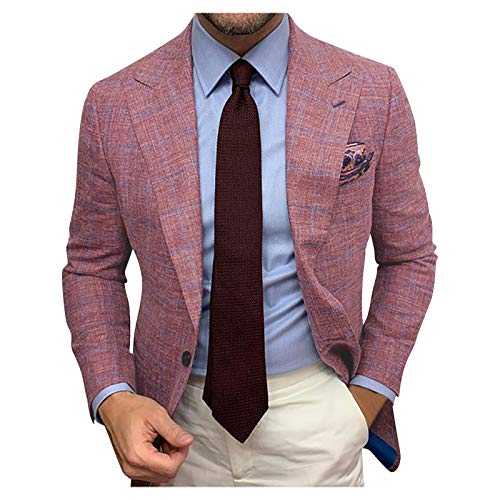Men's Suits Single Breasted Two Tone Plaid One Button Suit Men's Slim Fitted Formal Business Wedding Blazers Long Sleeve Gentleman Suit