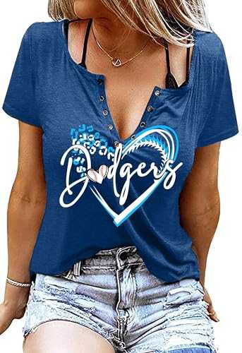 QAUN Baseball Shirt Women: Game Day Shirts Baseball V Neck Tshirt Gameday T Shirt Baseball Short Sleeve Tops