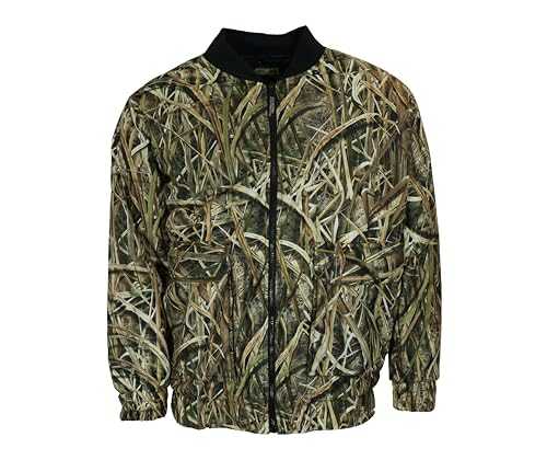 Dallaswear Mens Camo Jacket | Quilt Lined Camouflage Bomber Jacket With Removable Hood | Mossy Oak Blades Camo Bomber Jacket With Elasticated Waistband