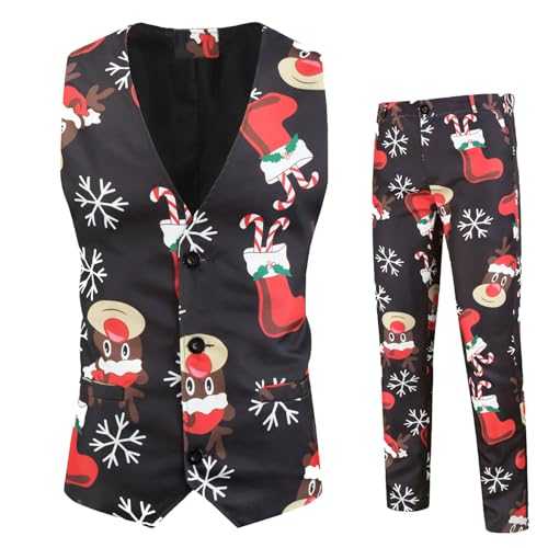 Rain Jacket Boys Christmas Printed Suit Jacket Trousers Jacket Trousers Two Piece Suit Kids Boys Suit Wedding