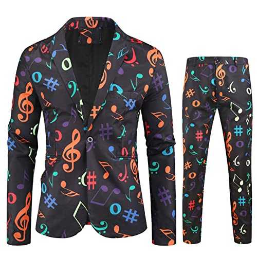 Men Suits 2 Piece Sets Fashion Casual Printed Jacket Pant Suit Formal Work Soft Handsome Suit Winter Windeproof Suit Business Suit for Men