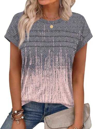 Chicrise T Shirts Women UK Summer Pleated Cap Sleeve Tank Top Crew Neck Sleeveless Basic Casual Vest Top
