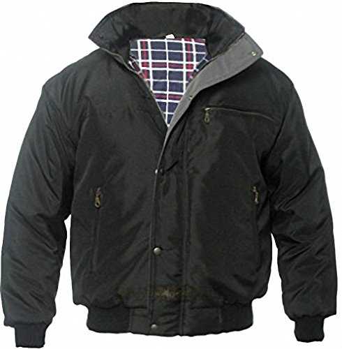 Mens Big Size Sky Diver Bomber Warm Padded Jacket Check Lined Work Winter Coat