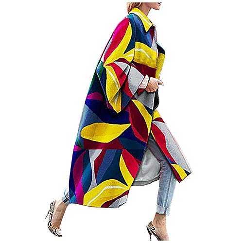 KEERADS Damen Wool Coat Colourful Winter Coat Long Warm Trench Coat for Women Winter Jacket Parka Outwear Warm Lined Winter Loose Vintage Colourful Outwear