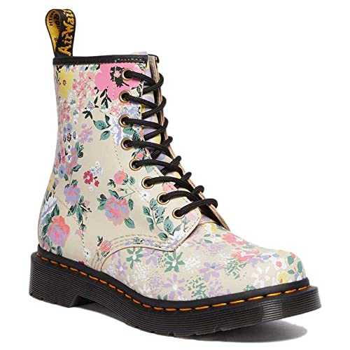 Womens 1460 Printed Leather Parchment Beige Boots 6.5 UK