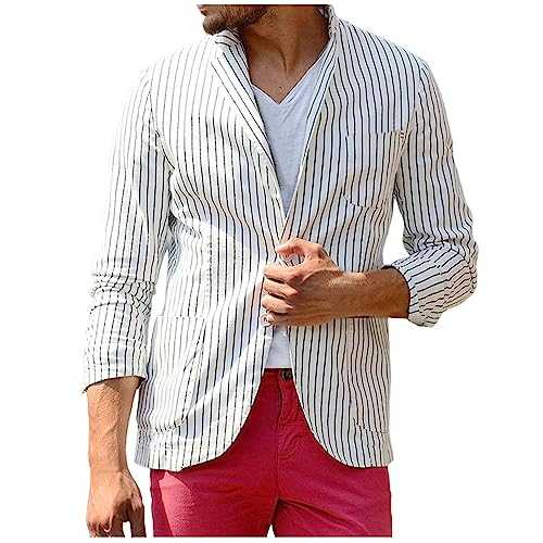 Men's Sporty Slim Fit Elegant Casual Blazer Summer Jacket Lightweight Regular Fit Men Spring Autumn Sweat Jacket Suit Jacket for Wedding Party Graduation Business