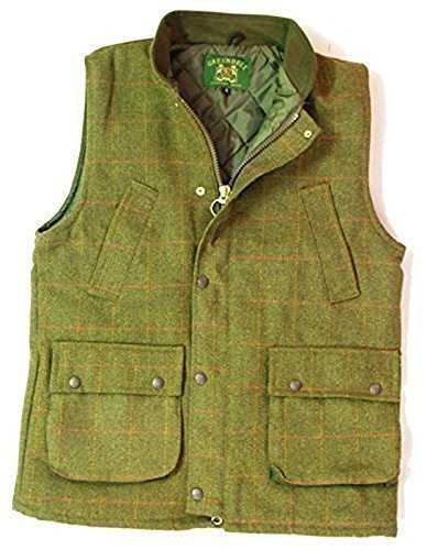 Countrywear New Mens Tweed Derby Gilet British Made Outdoor Bodywarmer Quilted Waistcoat Fishing Hunting Shooting Mens Wool Branded