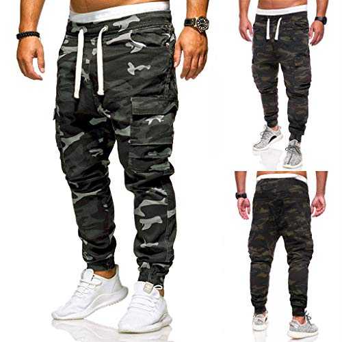 Combat Camo Cargo Trousers Camouflage Army Military Tactical Men Men'S Cargo Pants Cuffed Combat Trousers Slim Fit Outdoor Hiking Pants Gym Tracksuit Bottoms Drawstrings Stretch Joggers Pants