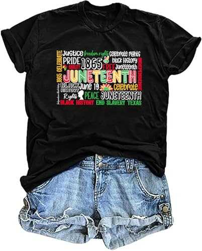 Black History Shirts Women: Juneteenth Shirt Blackity Graphic Tee Tops Black Pride African T-Shirt
