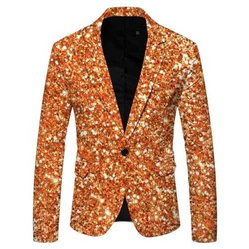 Glitter Suit Men's Sequin Temperament Elegant Suits Formal Business Suit with Button Placket Slim Fit Classic Leisure Suit Stretch Slim Trouser Suits